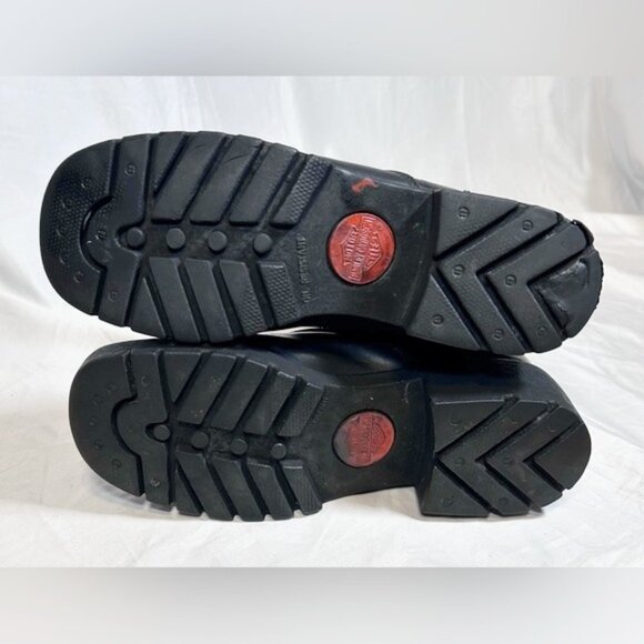 Vintage Y2K Harley Davidson Womens Black Leather Chunky Zip Ankle Boots~8~ - Picture 6 of 7